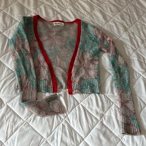 Red and Blue Women's Cardigan